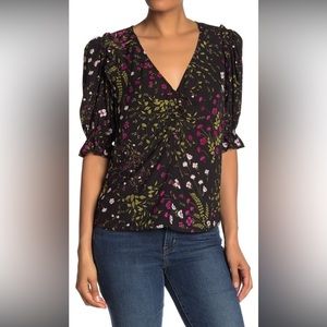 Joie black floral. Very flattering on.